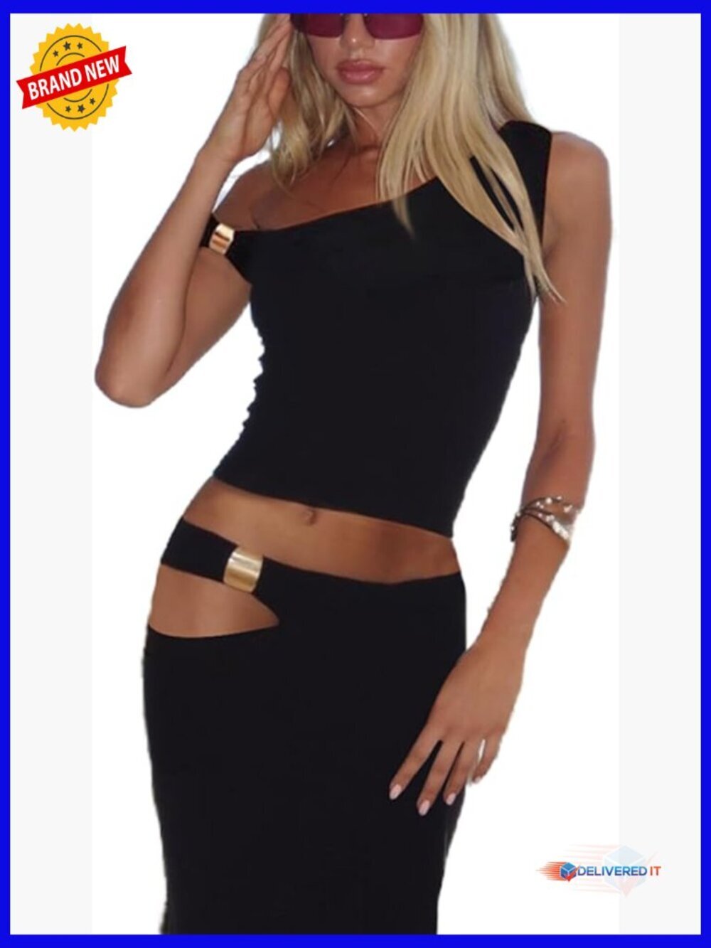 Sleeveless Crop Top & Maxi Skirt Set Going Out Outfits
